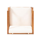 Fauteuils club d'extérieur modernes en acacia avec coussins Aston (lot de 2) par Christopher Knight Home
