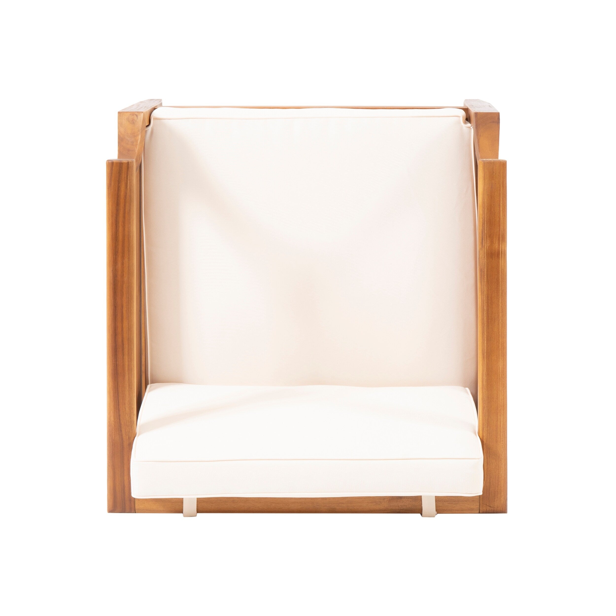 Fauteuils club d'extérieur modernes en acacia avec coussins Aston (lot de 2) par Christopher Knight Home