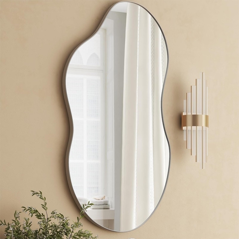 Miroir mural asymétrique ondulé antique