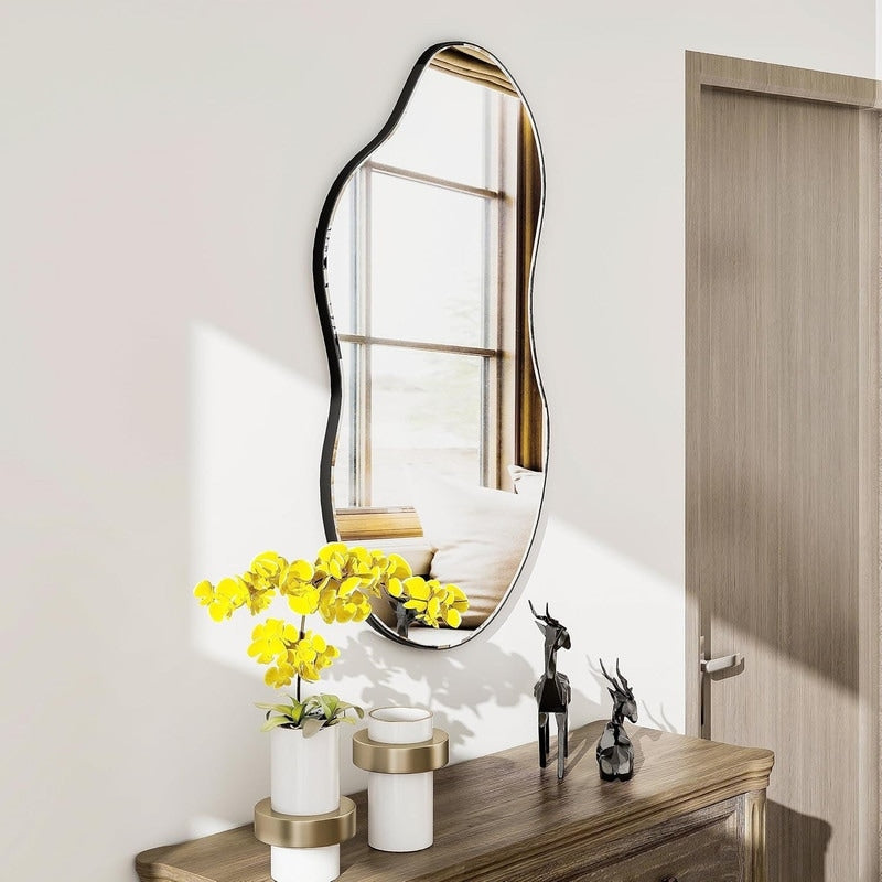 Miroir mural asymétrique ondulé antique