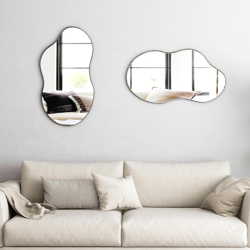 Miroir mural asymétrique ondulé antique