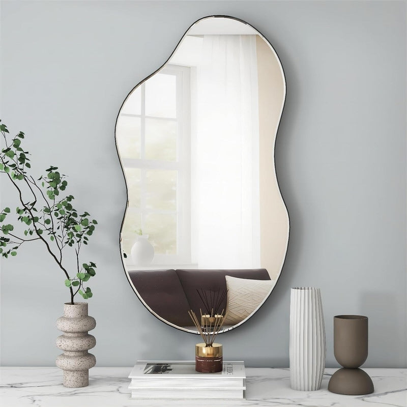 Miroir mural asymétrique ondulé antique
