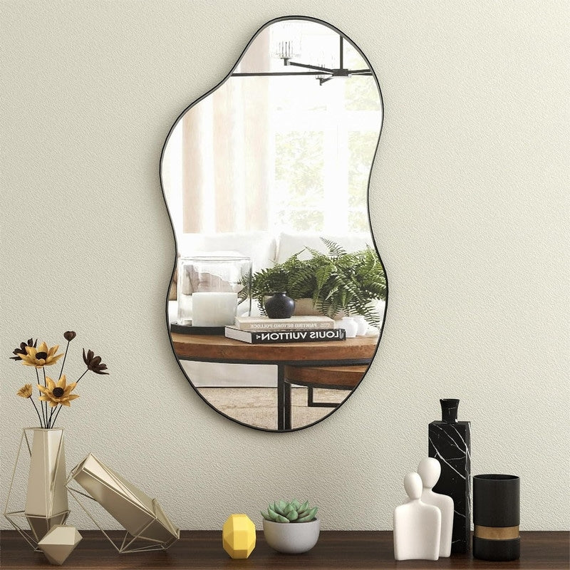 Miroir mural asymétrique ondulé antique