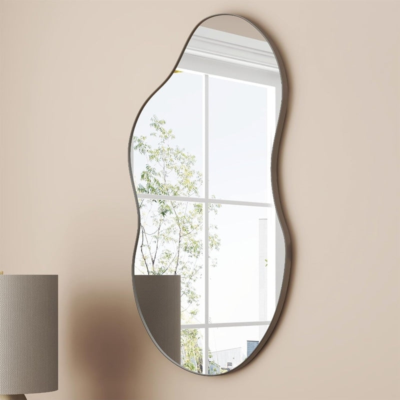 Miroir mural asymétrique ondulé antique