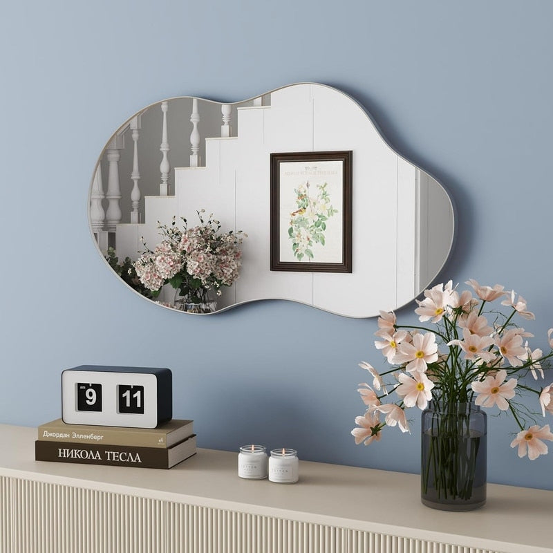 Miroir mural asymétrique ondulé antique
