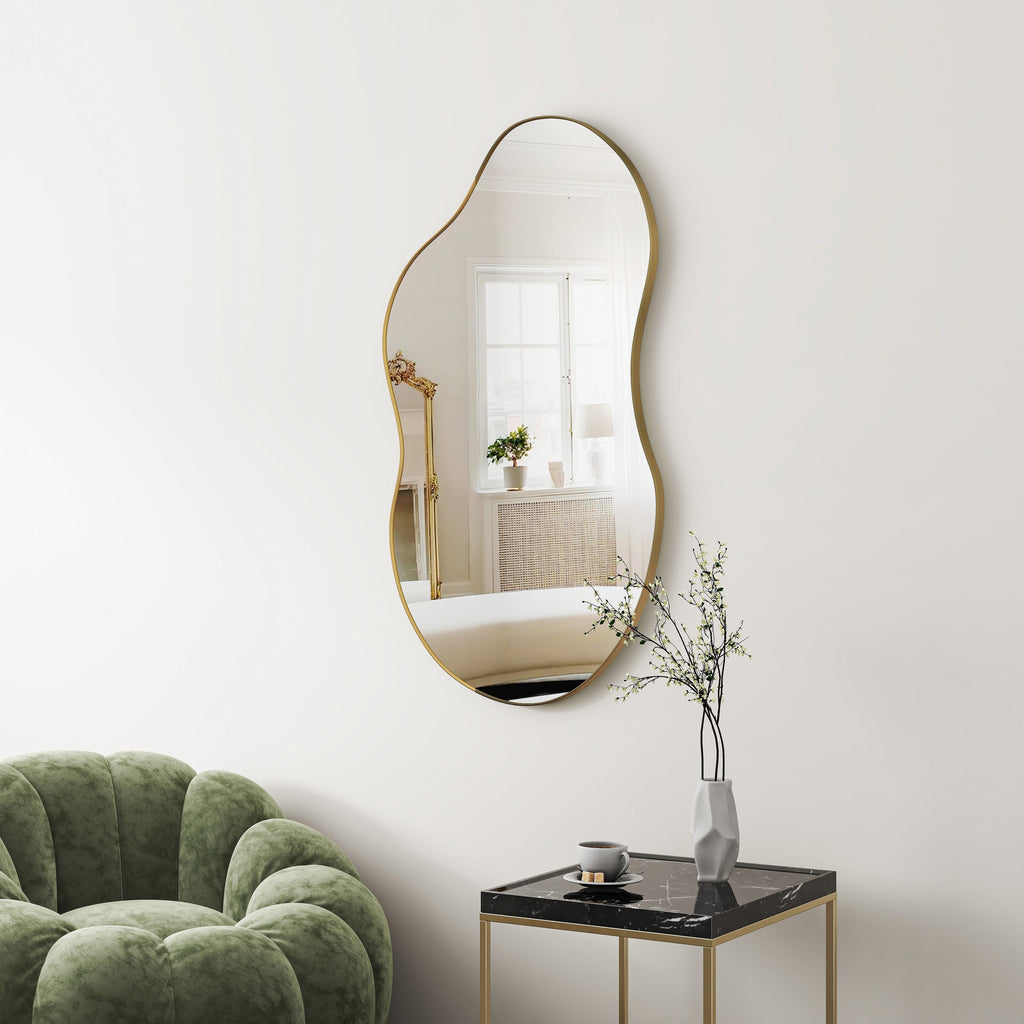 Miroir mural asymétrique ondulé antique