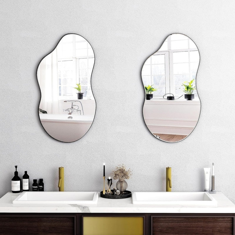 Miroir mural asymétrique ondulé antique