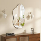 Miroir mural asymétrique ondulé antique