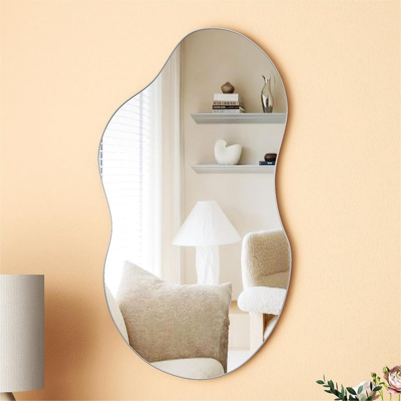Miroir mural asymétrique ondulé antique