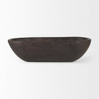 Bol rectangulaire extra large Athena en bois recyclé noir-brun - 26,0 L x 10,0 l x 7,0 H