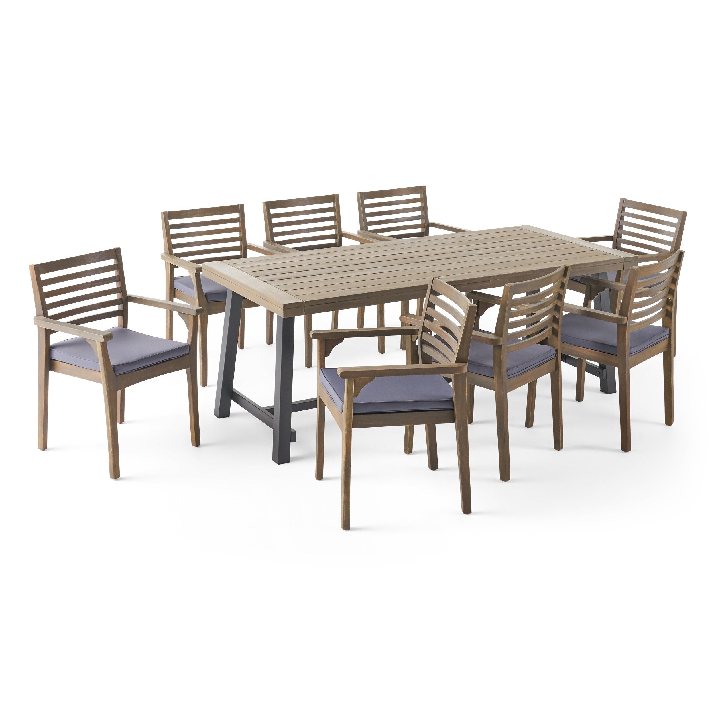 Ensemble de salle à manger d'extérieur Atlantic 8 places en bois d'acacia par Christopher Knight Home