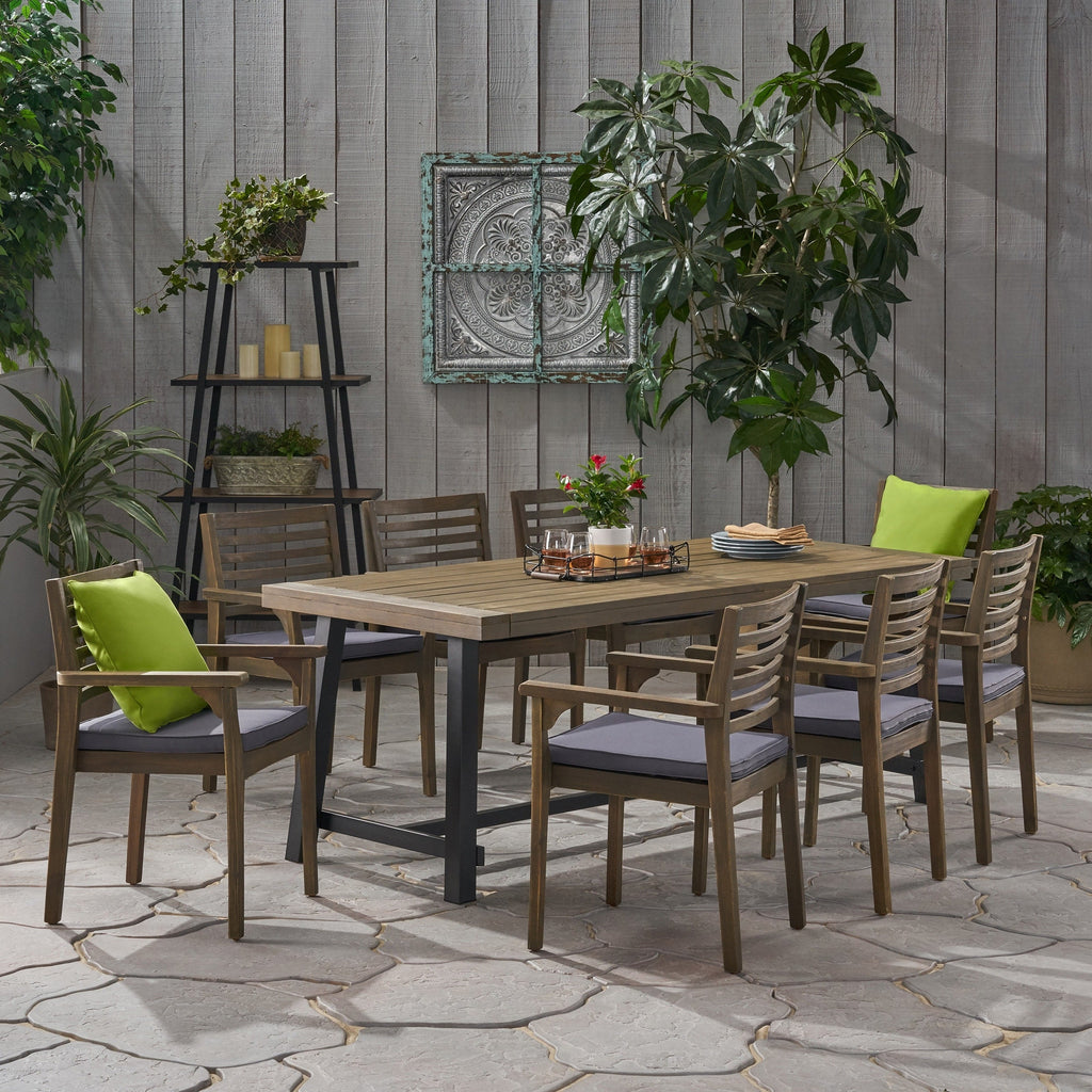 Ensemble de salle à manger d'extérieur Atlantic 8 places en bois d'acacia par Christopher Knight Home