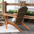 Ensemble de 4 chaises Adirondack d'extérieur rembourrées en teck Cambridge Casual Auburn