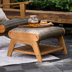 Ensemble de 4 chaises Adirondack d'extérieur rembourrées en teck Cambridge Casual Auburn