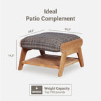 Ensemble de 4 chaises Adirondack d'extérieur rembourrées en teck Cambridge Casual Auburn