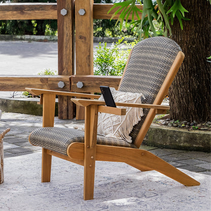 Ensemble de 5 chaises Adirondack d'extérieur rembourrées en teck Cambridge Casual Auburn