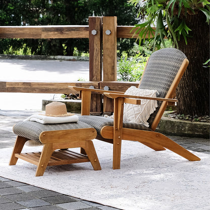 Ensemble de 5 chaises Adirondack d'extérieur rembourrées en teck Cambridge Casual Auburn