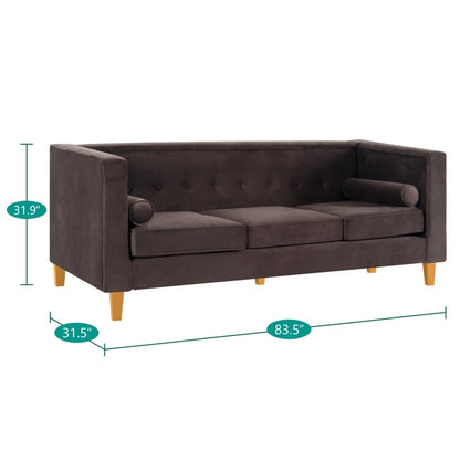 Canapé pour salon, canapé du milieu du siècle, coussin capitonné, pieds en bois massif, pour salon, chambre à coucher, confortable