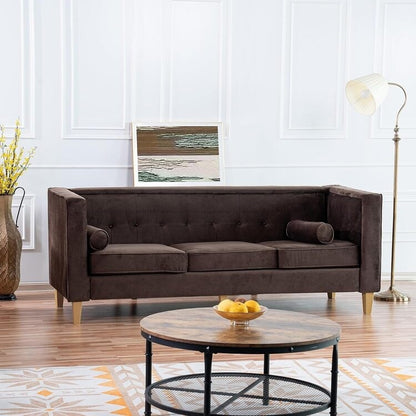 Canapé pour salon, canapé du milieu du siècle, coussin capitonné, pieds en bois massif, pour salon, chambre à coucher, confortable