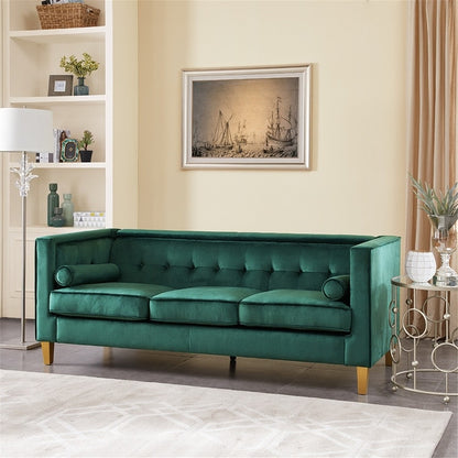 Canapé pour salon, canapé du milieu du siècle, coussin capitonné, pieds en bois massif, pour salon, chambre à coucher, confortable