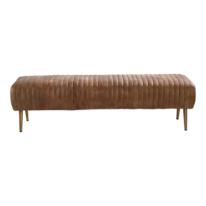 Banc moderne en cuir côtelé Aurelle Home