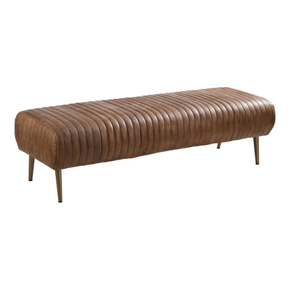 Banc moderne en cuir côtelé Aurelle Home