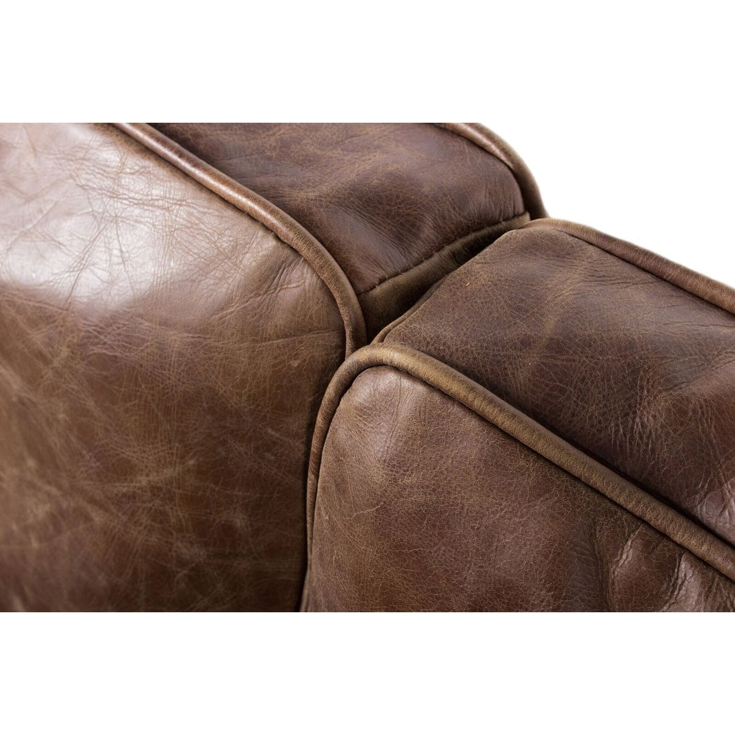 Canapé vintage en cuir marron Dina d'Aurelle Home