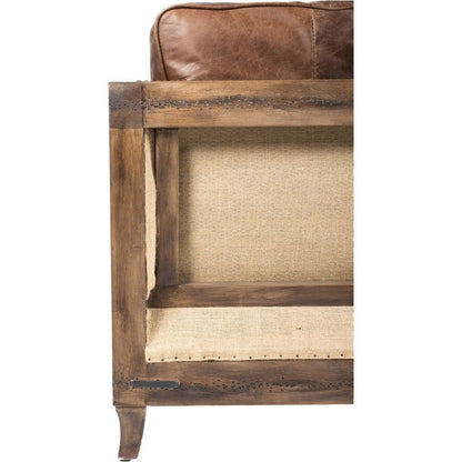 Canapé vintage en cuir marron Dina d'Aurelle Home
