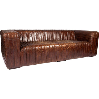 Canapé moderne en cuir à coutures en U d'Aurelle Home Caolo