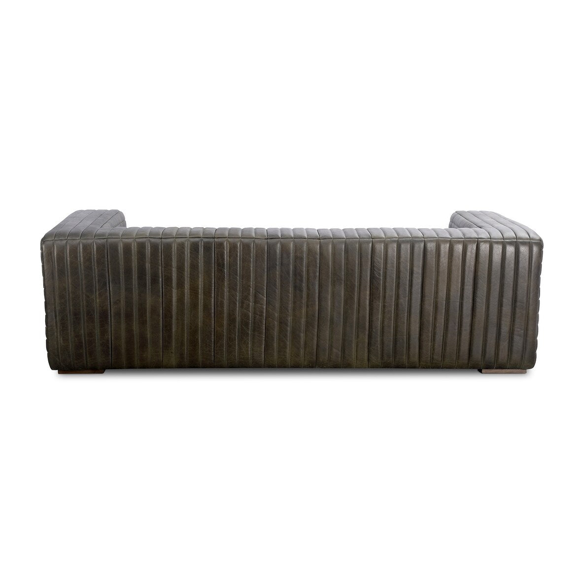 Canapé moderne en cuir à coutures en U d'Aurelle Home Caolo