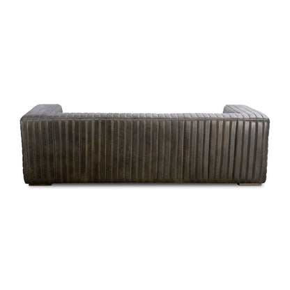 Canapé moderne en cuir à coutures en U d'Aurelle Home Caolo