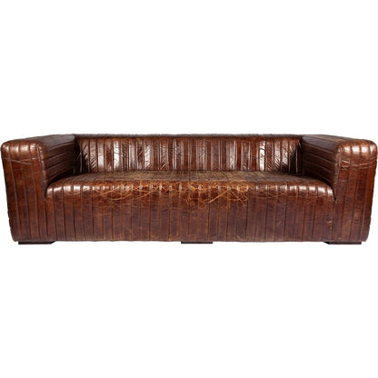 Canapé moderne en cuir à coutures en U d'Aurelle Home Caolo