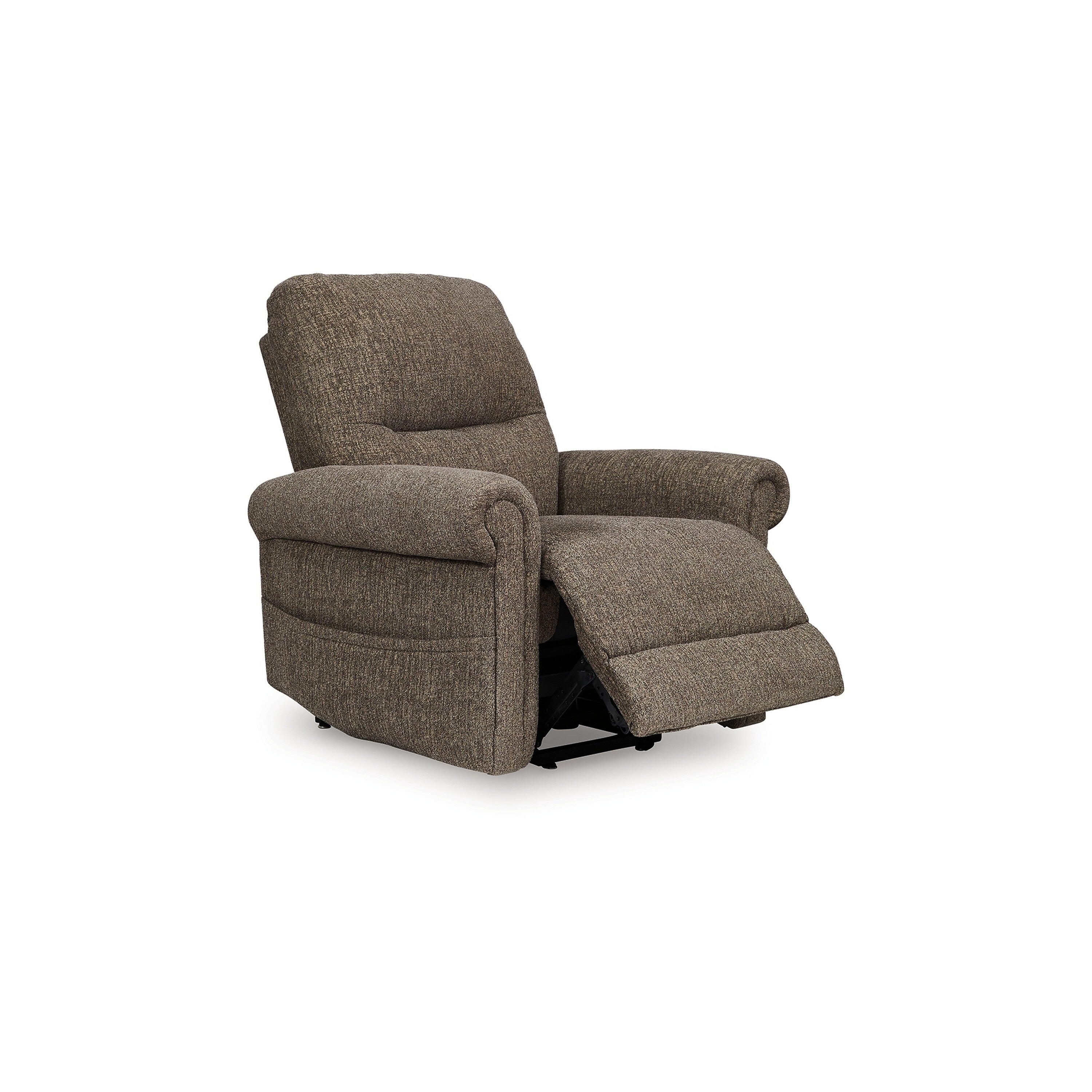 Fauteuil inclinable releveur électrique Auro, massage thermique, polyester marron taupe