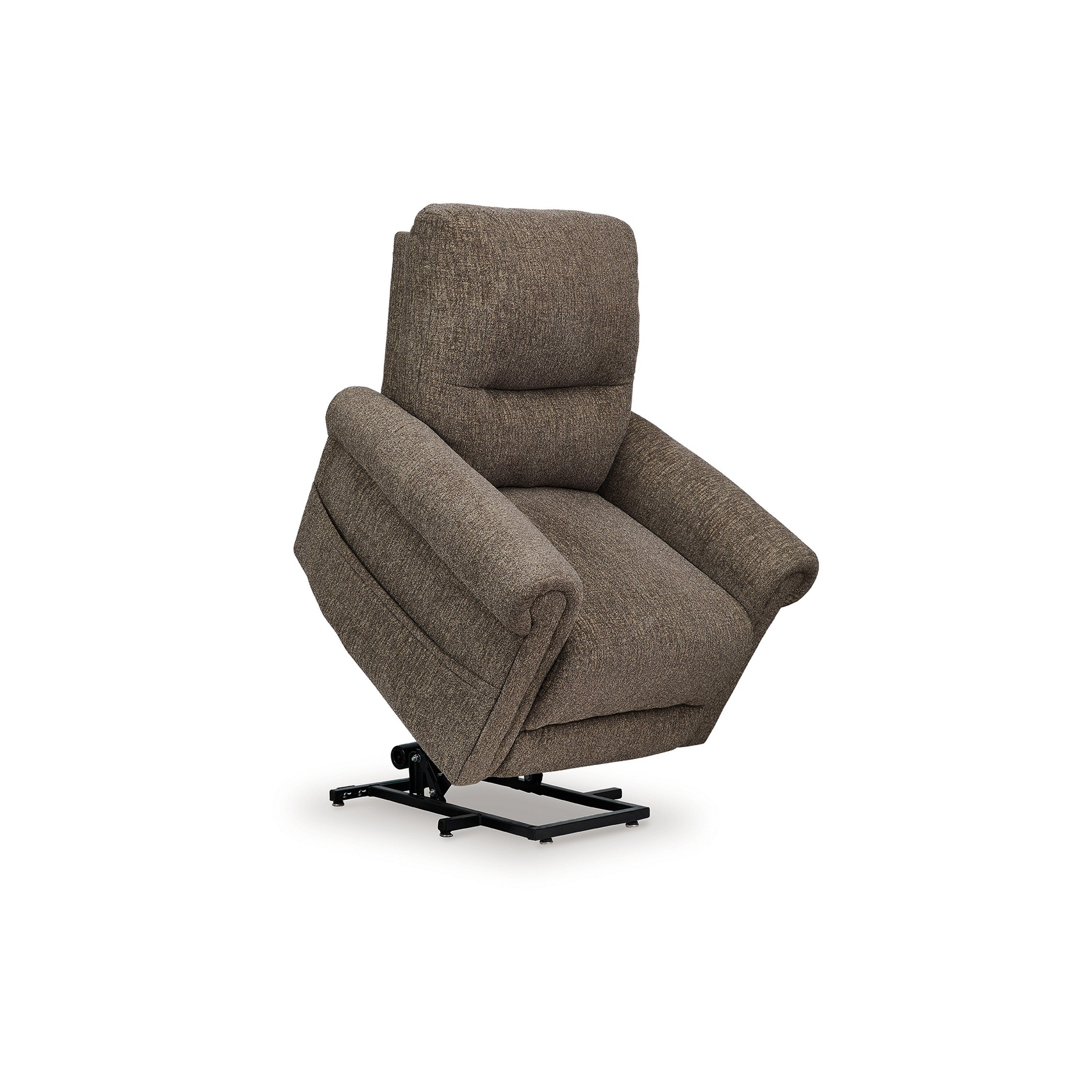 Fauteuil inclinable releveur électrique Auro, massage thermique, polyester marron taupe