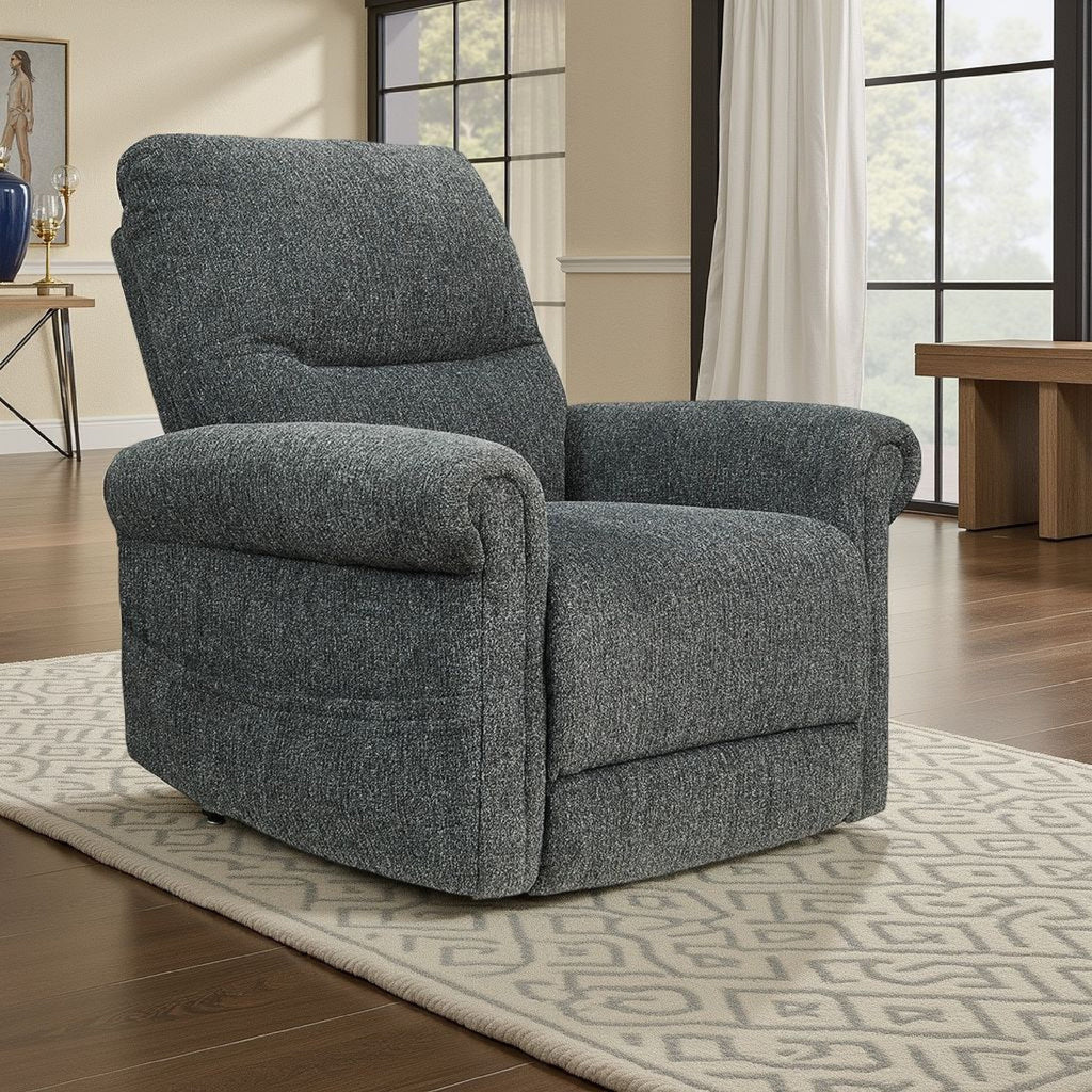Fauteuil inclinable électrique Auro, chauffant et massant, 99 cm, polyester gris