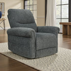 Fauteuil inclinable électrique Auro, chauffant et massant, 99 cm, polyester gris