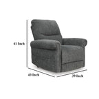 Fauteuil inclinable électrique Auro, chauffant et massant, 99 cm, polyester gris