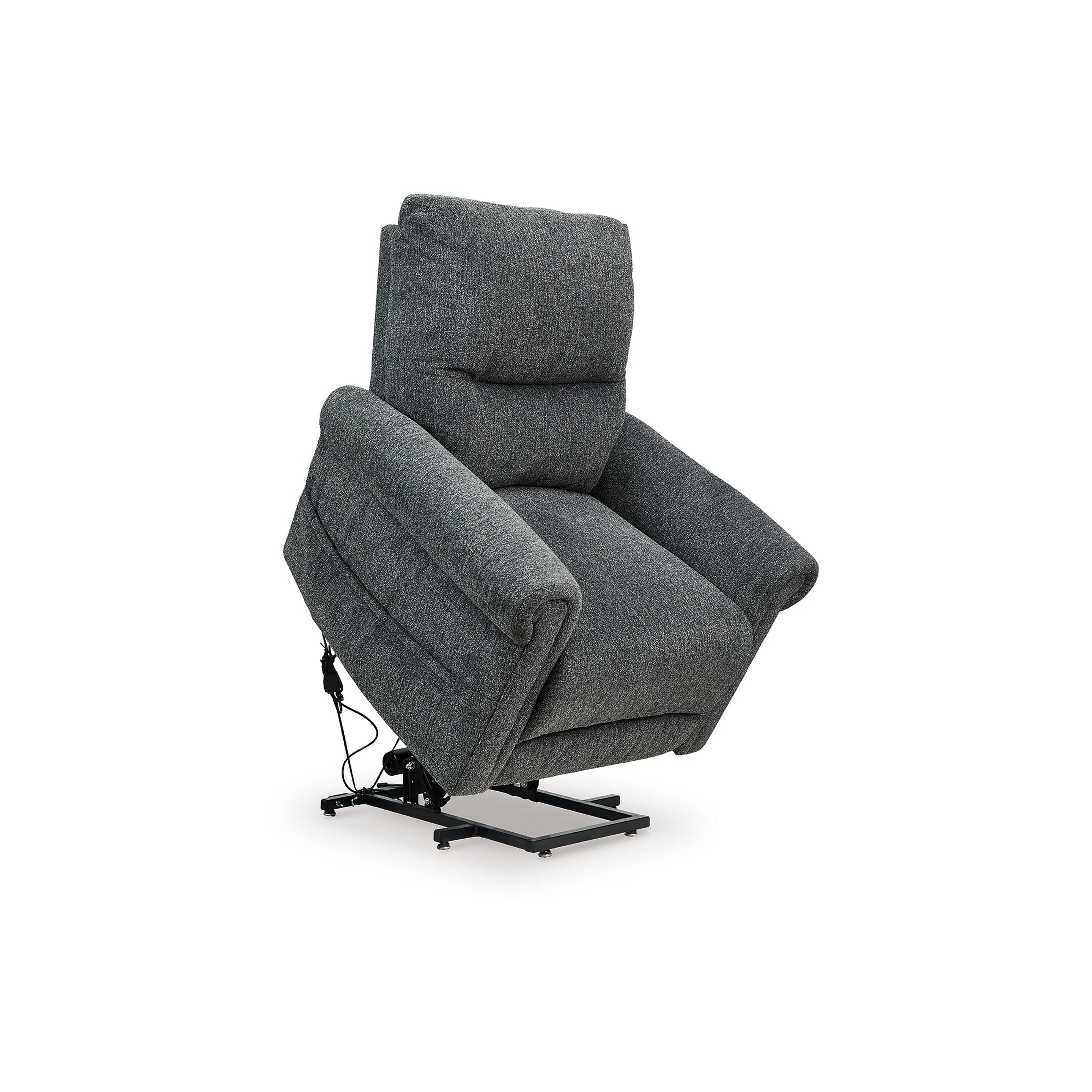 Fauteuil inclinable électrique Auro, chauffant et massant, 99 cm, polyester gris