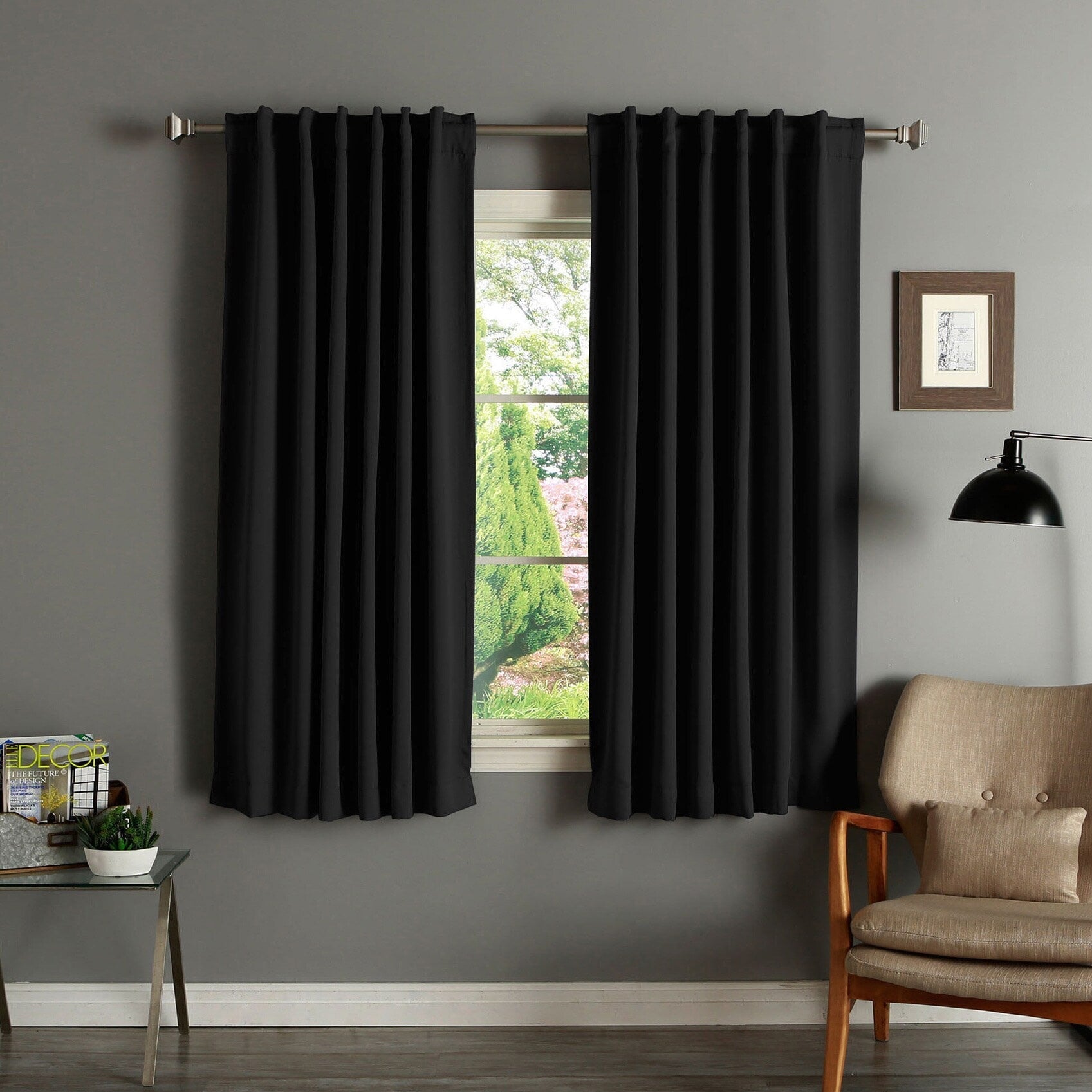 Paire de rideaux occultants isolants thermiques Aurora Home de 63 pouces
