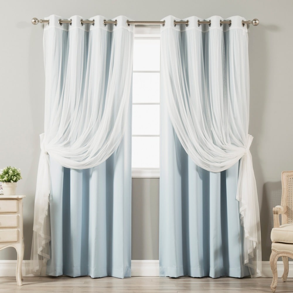 Ensemble de rideaux occultants transparents Aurora Home Mix and Match, 4 pièces