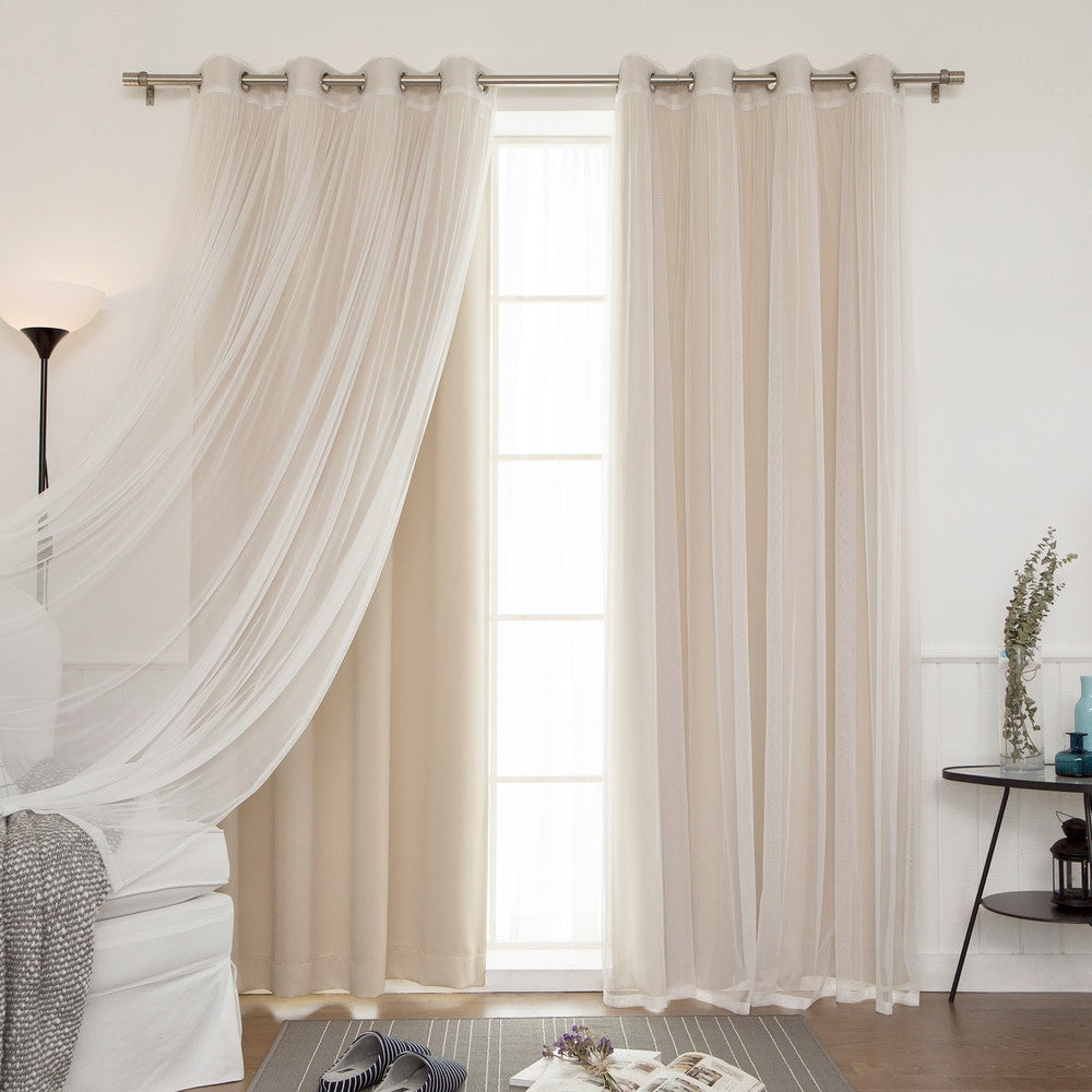 Ensemble de rideaux occultants transparents Aurora Home Mix and Match, 4 pièces