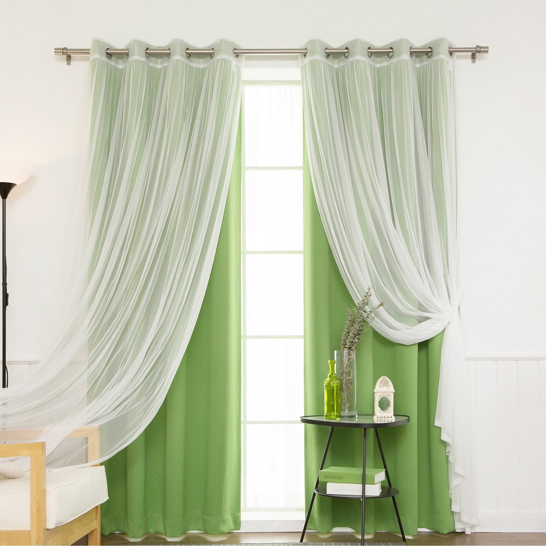 Ensemble de rideaux occultants transparents Aurora Home Mix and Match, 4 pièces