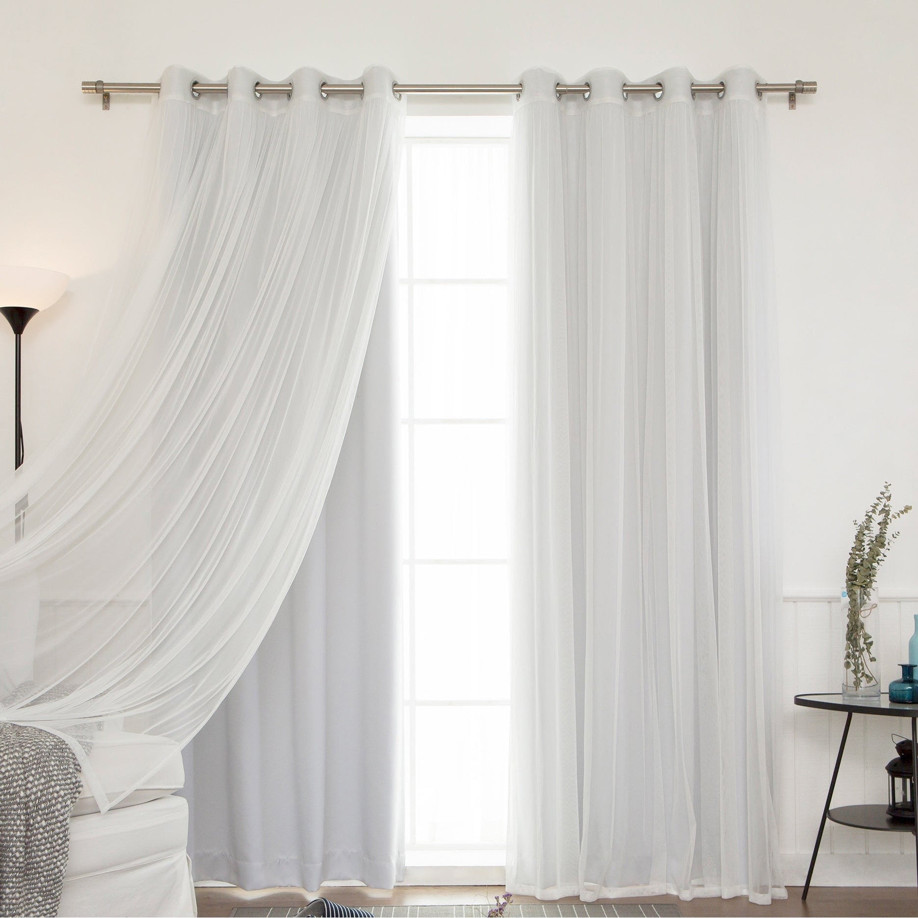 Ensemble de rideaux occultants transparents Aurora Home Mix and Match, 4 pièces