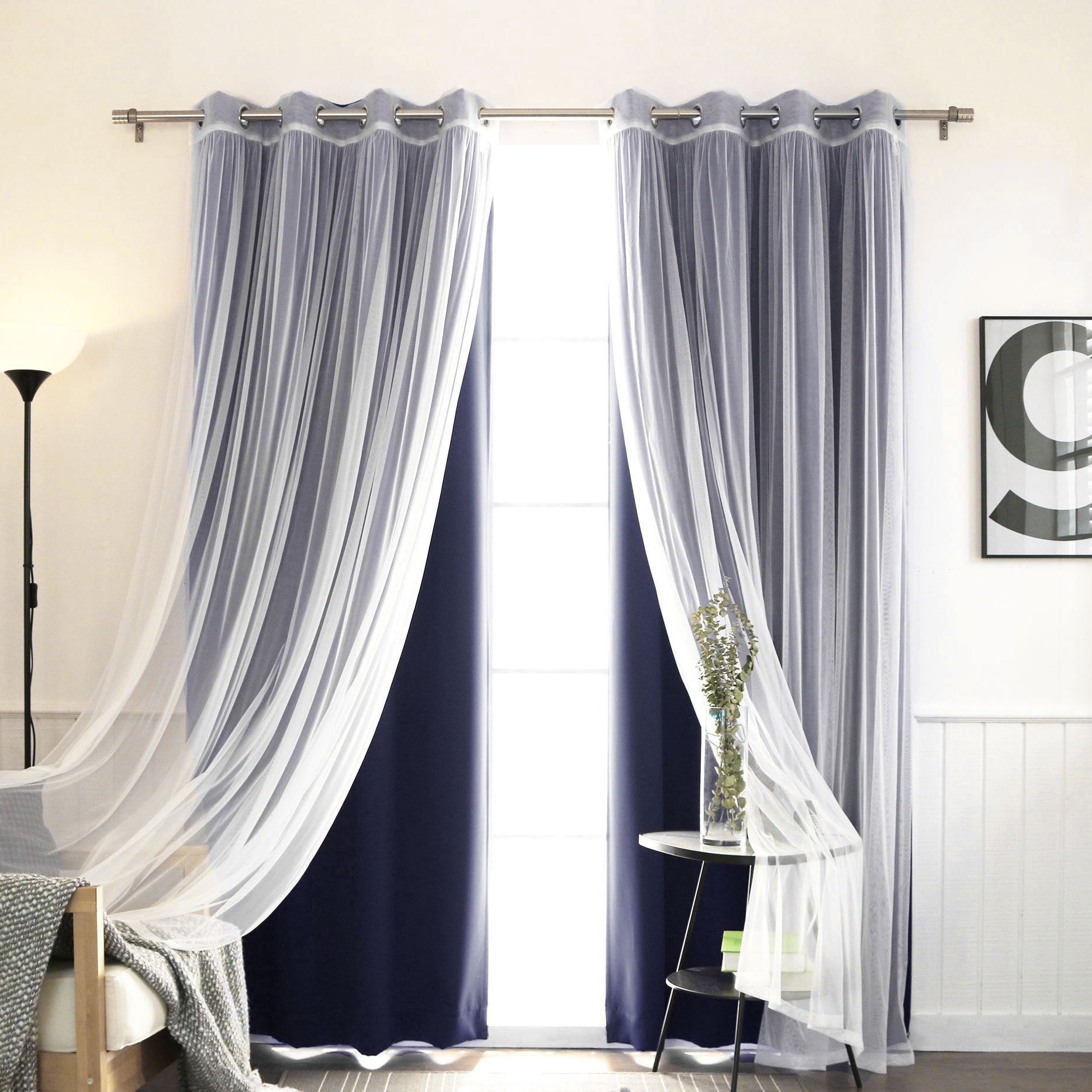 Ensemble de rideaux occultants transparents Aurora Home Mix and Match, 4 pièces
