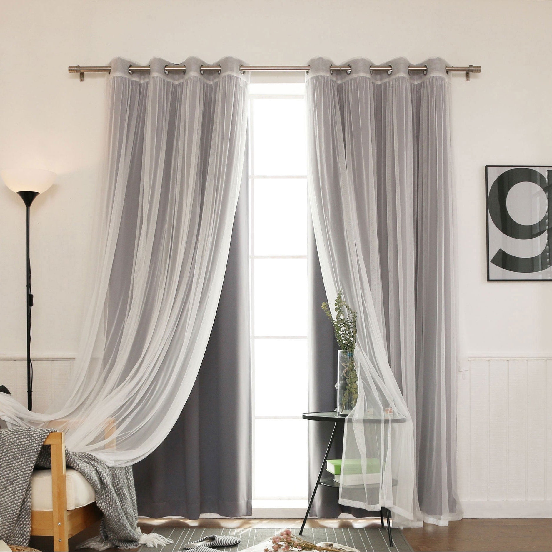Ensemble de rideaux occultants transparents Aurora Home Mix and Match, 4 pièces