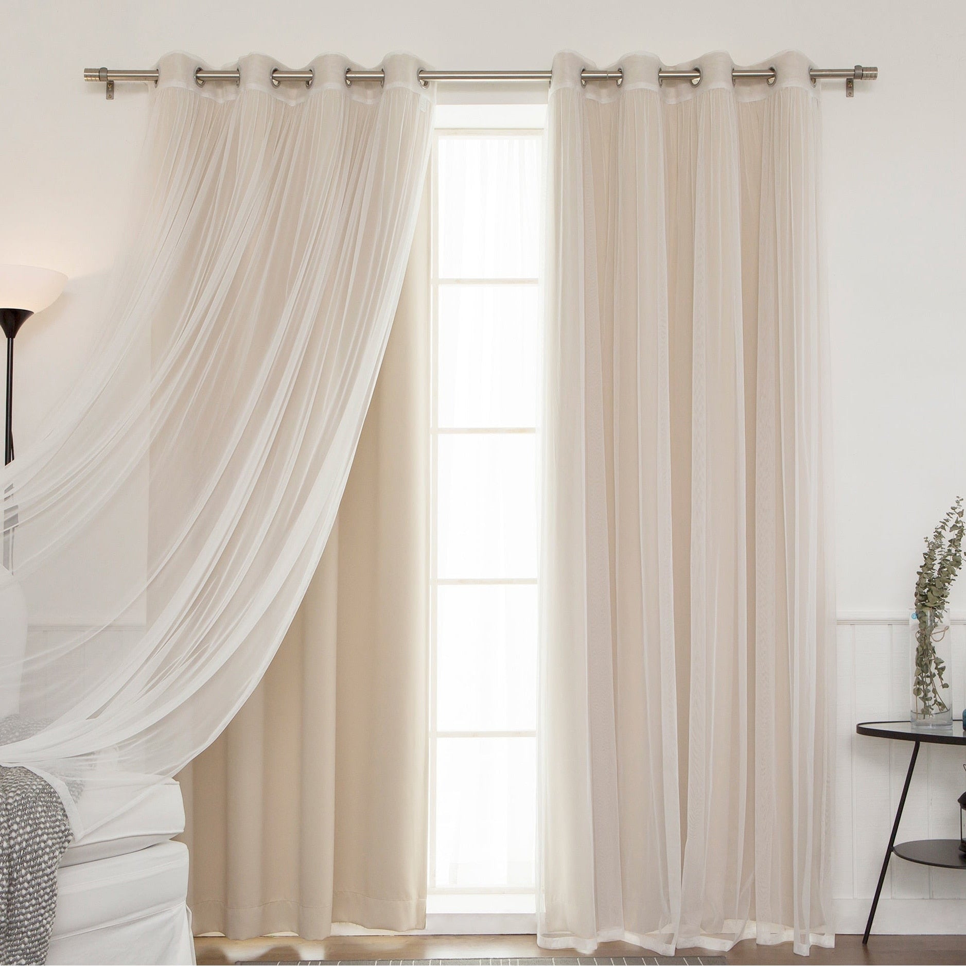 Ensemble de rideaux occultants transparents Aurora Home Mix and Match, 4 pièces