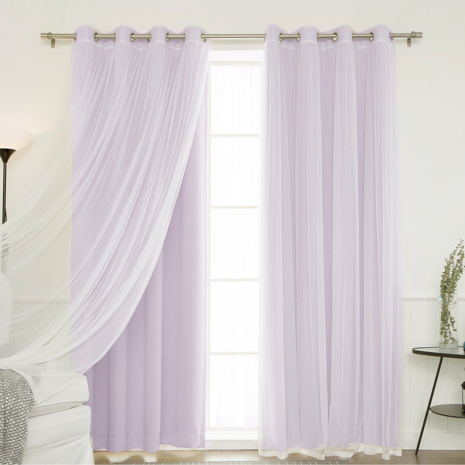 Ensemble de rideaux occultants transparents Aurora Home Mix and Match, 4 pièces