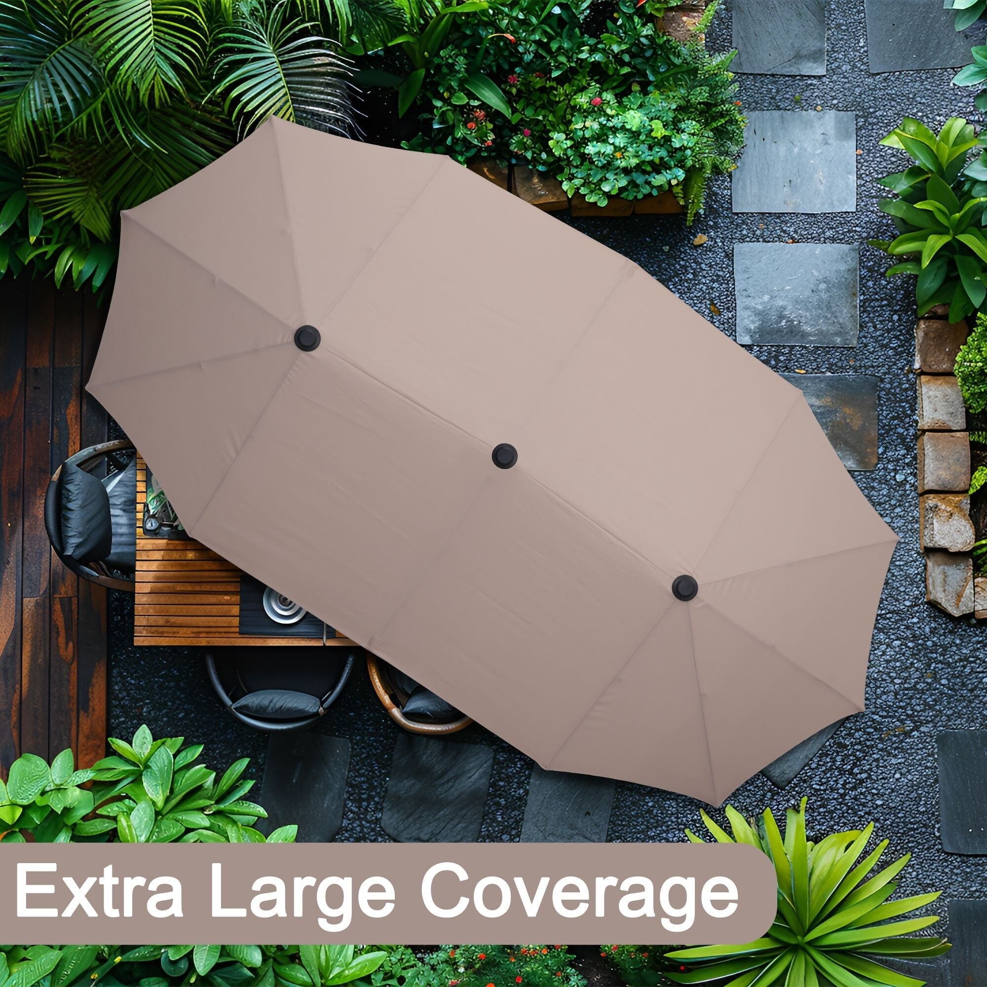 Autlaycil 13Ft Retangle Patio Umbrella Extra-Large Outdoor Umbrella No Base