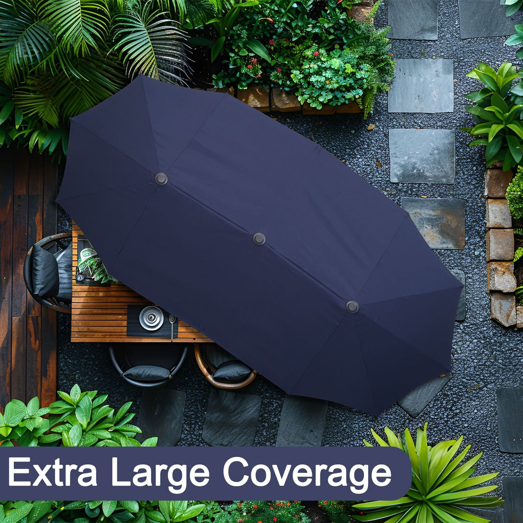 Autlaycil 13Ft Retangle Patio Umbrella Extra-Large Outdoor Umbrella No Base