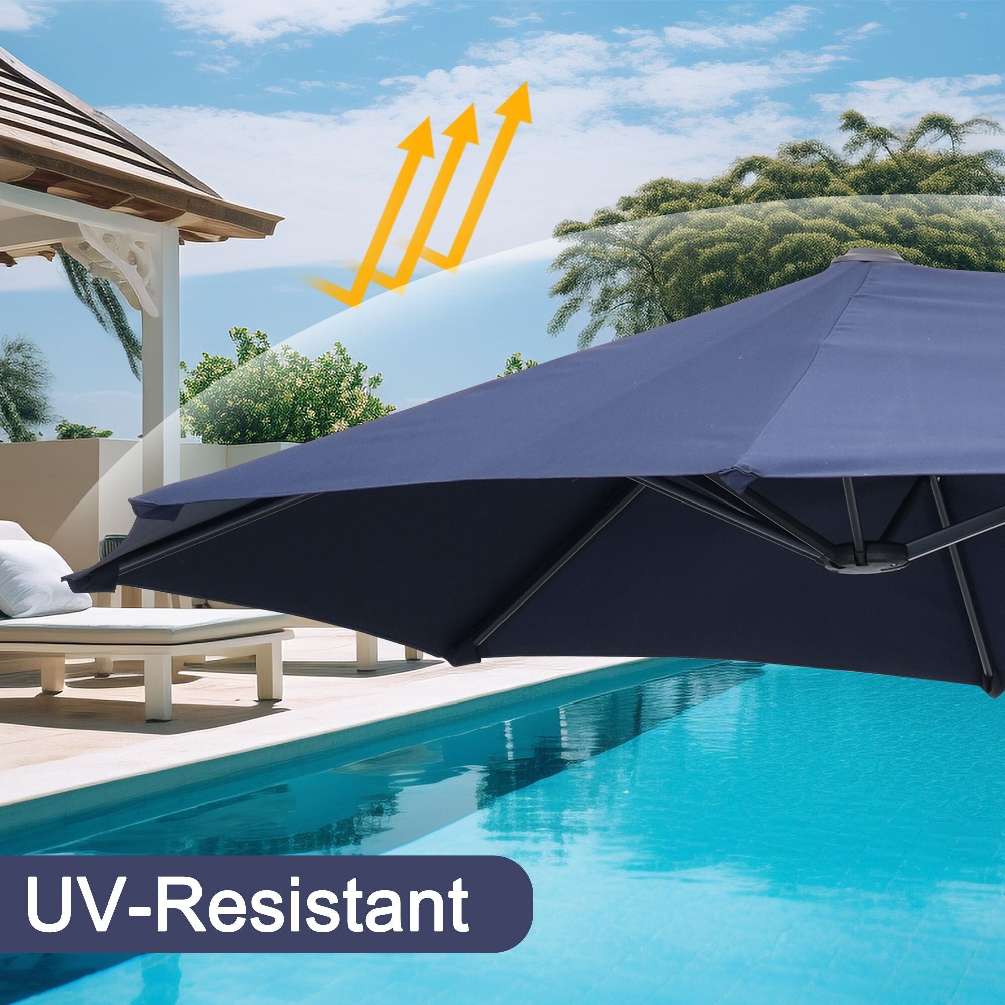 Autlaycil 13Ft Retangle Patio Umbrella Extra-Large Outdoor Umbrella No Base